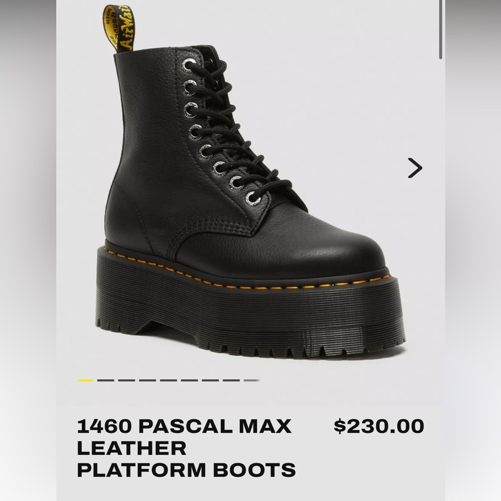 Doc Martens 1460 PASCAL MAX LEATHER PLATFORM BOOTS - size 7
